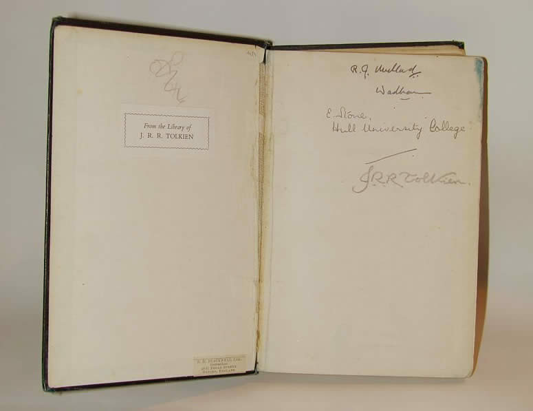 Tolkien owned and signed book