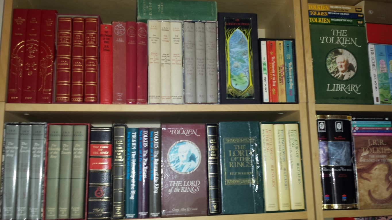 A collection of Tolkien books