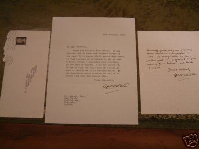 JRR Tolkien 2 signed letters 1968 Handwritten & Typed
