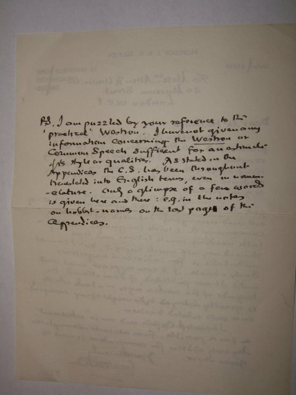 J.R.R. Tolkien Autograph Letter to Niall Hoskin: A Glimpse into the Linguistic World of Middle-earth 3