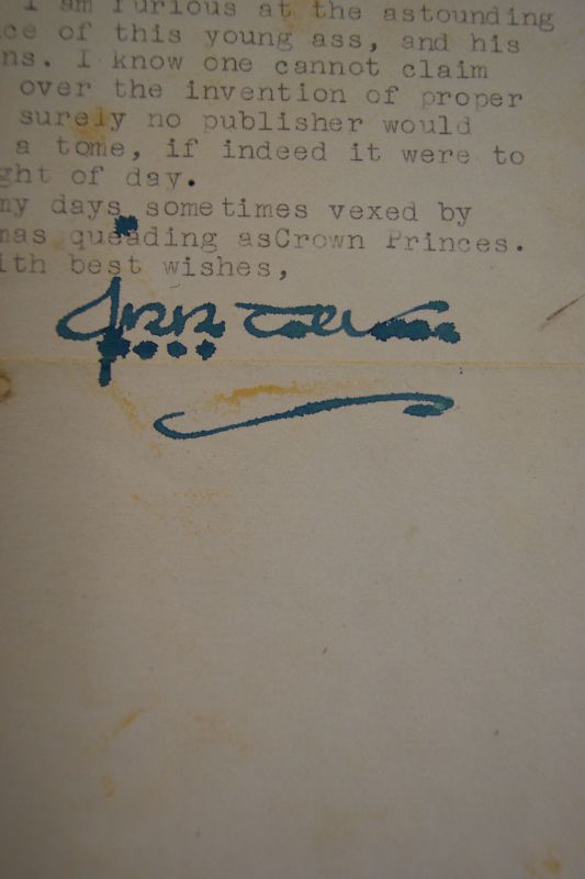A type signed letter not by J.R.R. Tolkien