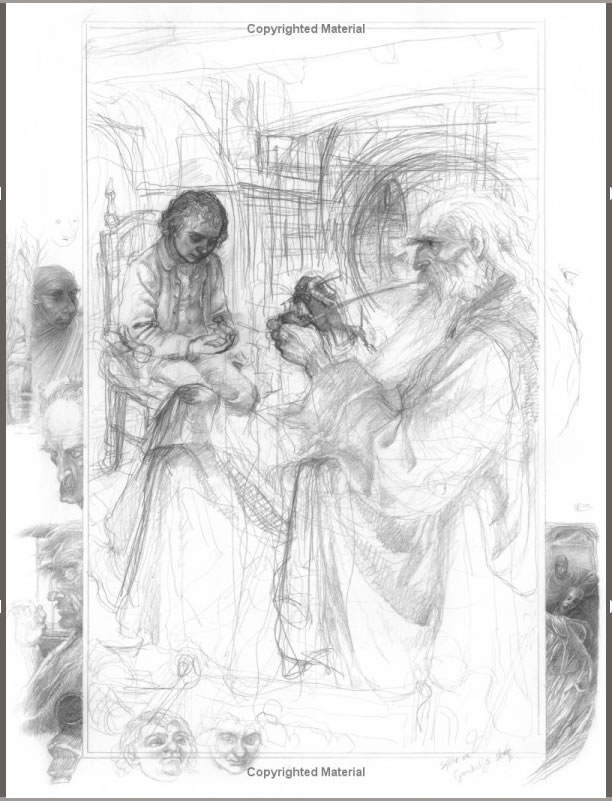 Page form The Lord of the Rings Sketchbook by Alan Lee