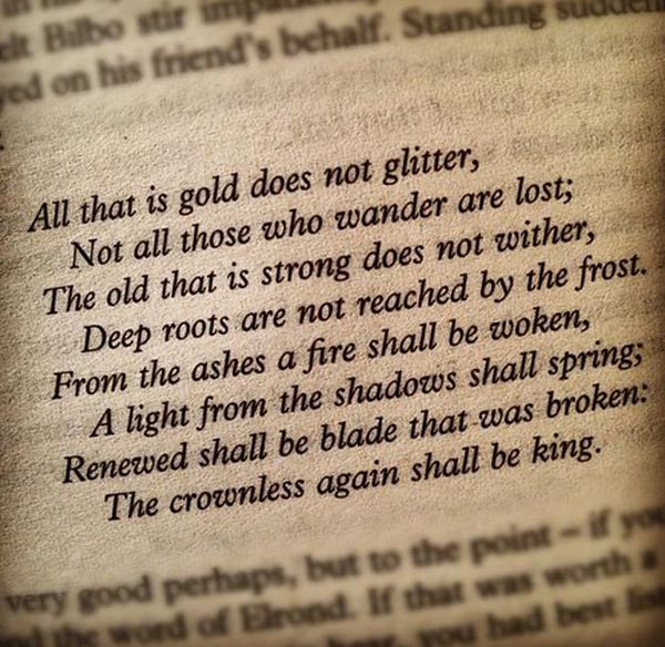 All that is gold does not glitter by J.R.R. Tolkien