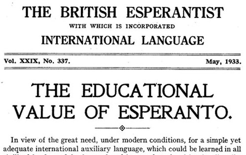 The Educational Value of Esperanto: The word of Tolkien in The British Esperantist