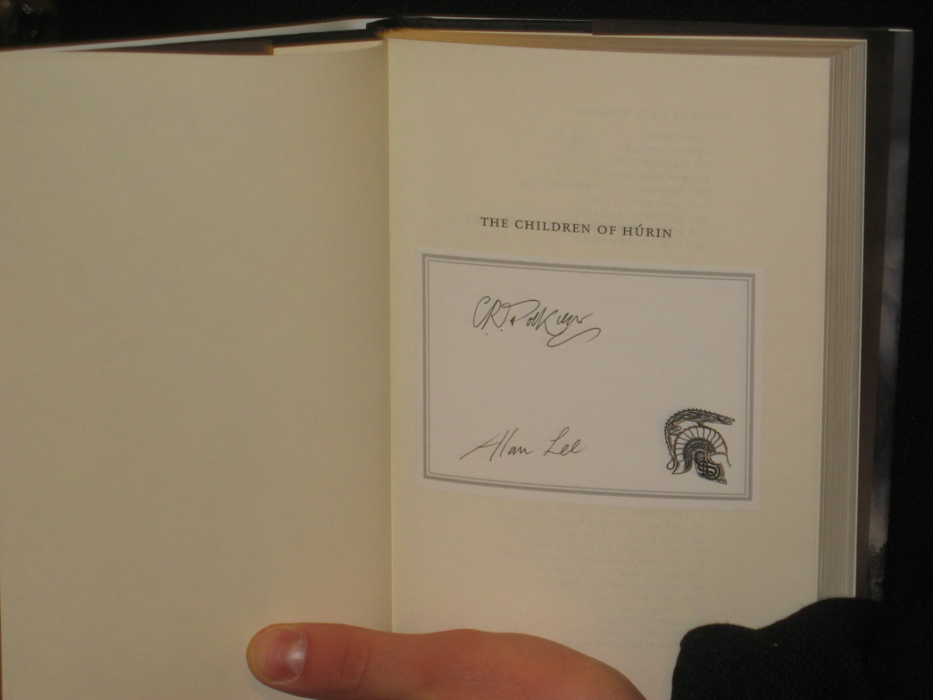 Children of Hurin with presigned bookplate signed by Christopher Tolkien and Alan Lee