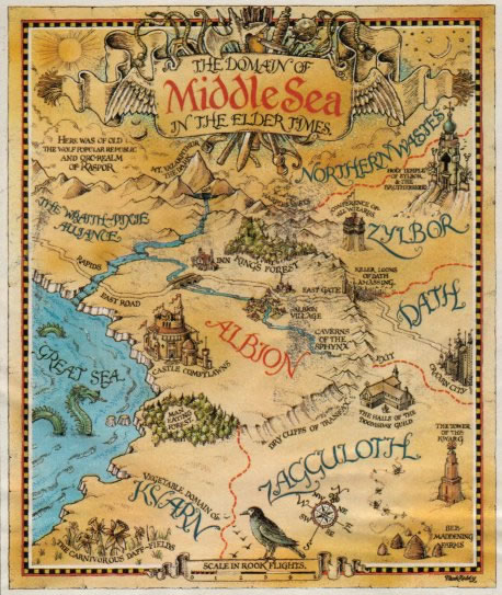 map of Middlesea illustrated by Mark Reddy