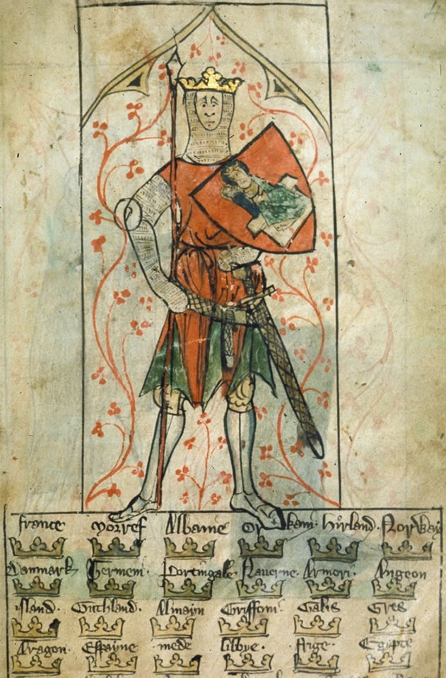 King Arthur as depicted in a French Late Medieval manuscript