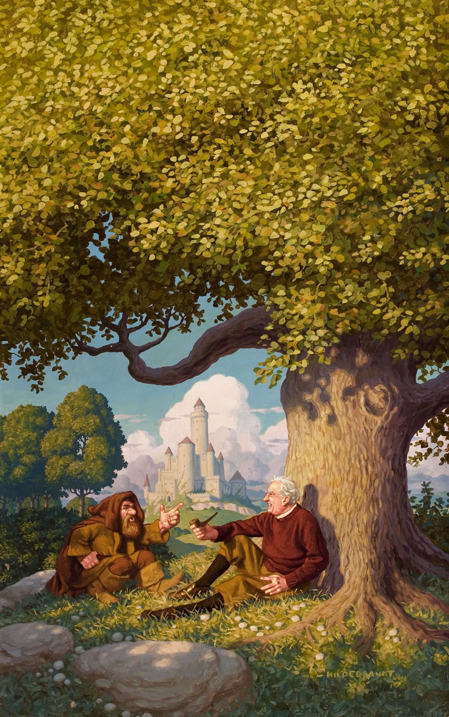 GREG HILDEBRANDT (1939) and TIM HILDEBRANDT (1939 - 2006) J .R. R. Tolkien: Architect of Middle Earth, book cover, 1977