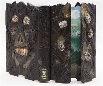 This amazing binding of The Silmarillion was created by bookbinder and artist Philip Smith
