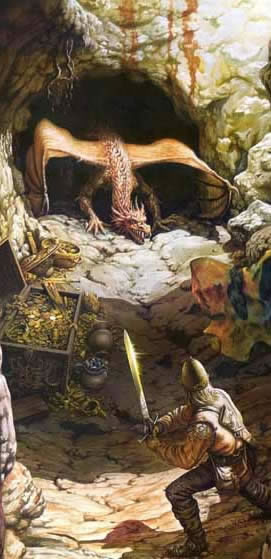 Sigurd and the dragon Fafnir