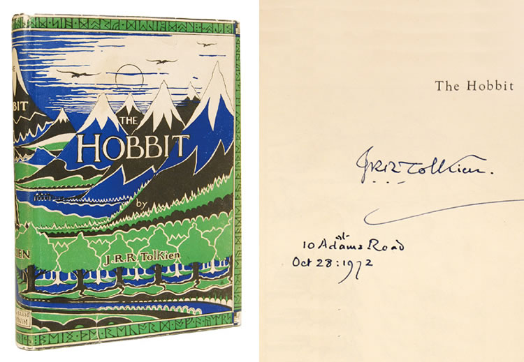 In December 2008 the bookdealer Peter Harrington's sold a signed 1st impression copy of The Hobbit for GBP 53000 