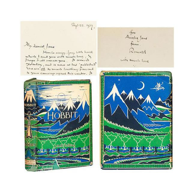 On the preliminary blank we can read "for Auntie Jane from Ronald with much love'' together with a later inscription by a member of the Tolkien family noting "from the library of J.R.R. Tolkien". 
