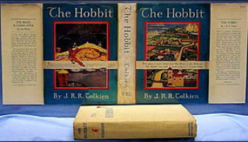 The first American edition of The Hobbit published in early 1938 by Houghton-Mifflin
