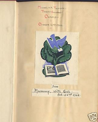 Book inscribed by tolkien's wife and second son