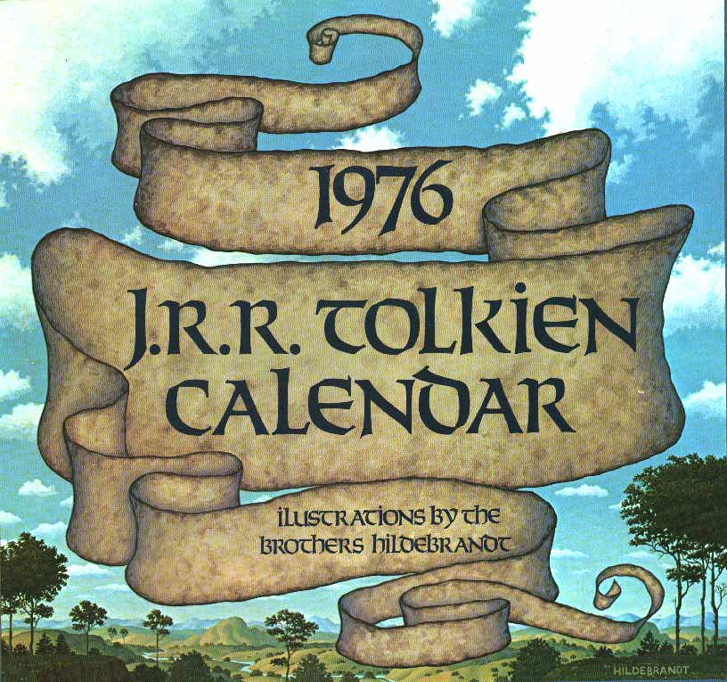 1976 Tolkien Calendar featuring the art of the Hildebrandt brothers