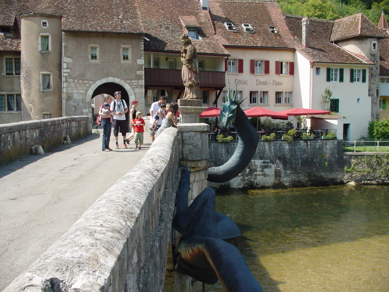 Dragon at the bridge of Saint-Ursanne