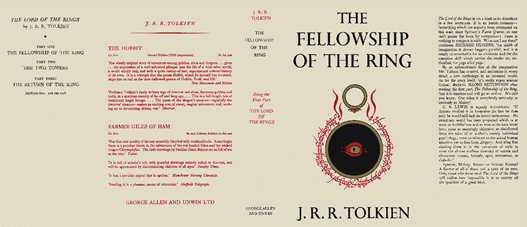 Facsimile Dustjacket from The Fellowship of the Ring by J.R.R. Tolkien, 1954 Edition
