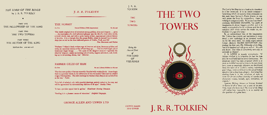 Facsimile Dustjacket from The Two Towers by J.R.R. Tolkien, 1954 Edition