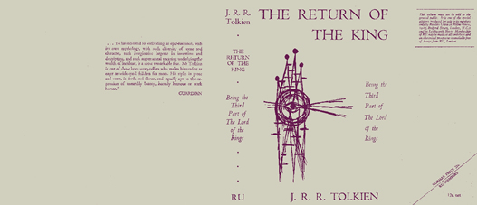 Facsimile Dustjacket from The Return of the King by J.R.R. Tolkien, 1960 Edition