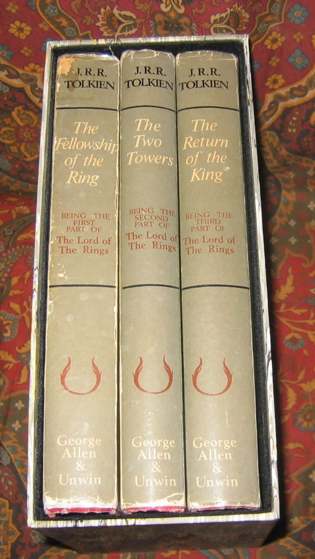Rare Triple Signed and Dated UK 2nd Edition 2nd Impression Set of The Lord of the Rings from 1967 2
