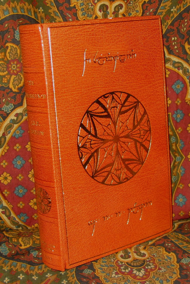The following 1st edition of The Silmarillion was bound by an amazing talented American bookbinder