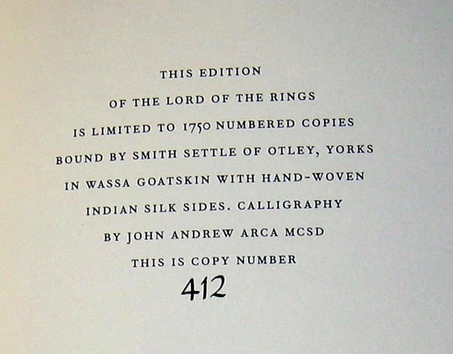 Limitation page Folio set