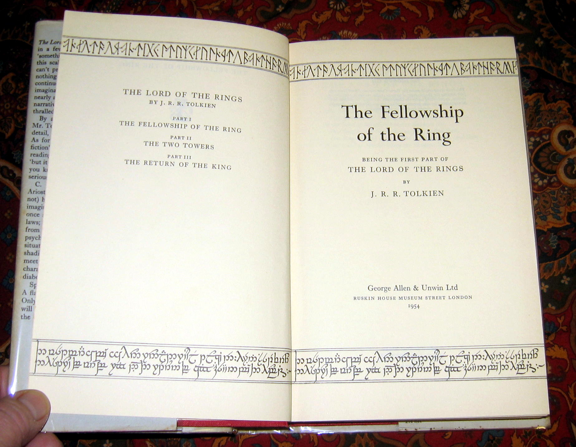 The Fellowship of the Ring is a 1st UK Edition, 1st impression with the book in Very Good Plus/Near Fine condition.
