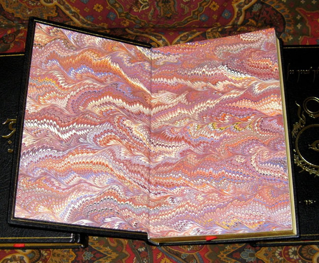 Marbled endpapers by Joan Ajala of Australia