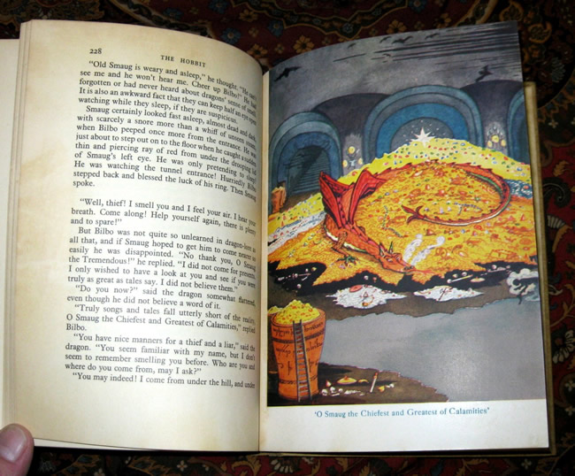Smaug drawing by Tolkien in 1st us Hobbit