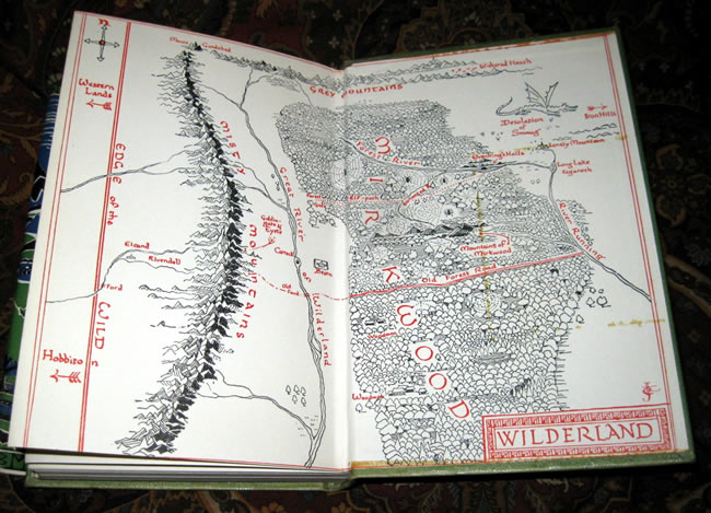 Map of Wilderland in back of 14th impression The Hobbit