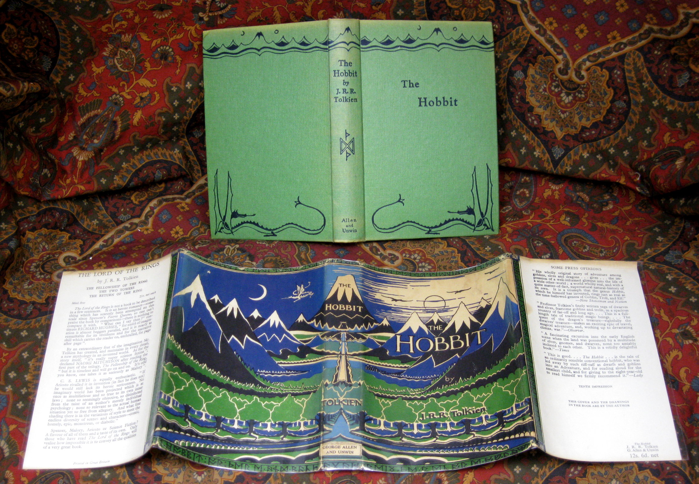 The Hobbit, or There and Back Again, 1958 10th Impression in Dustjacket
