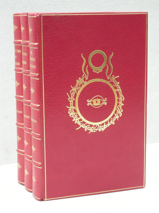 This beautifully bound set in Full Red Leather with the "Ring & Eye" design stamped to the front of all 3 volumes very much shows the craftmanship of the Chelsea Bindery.