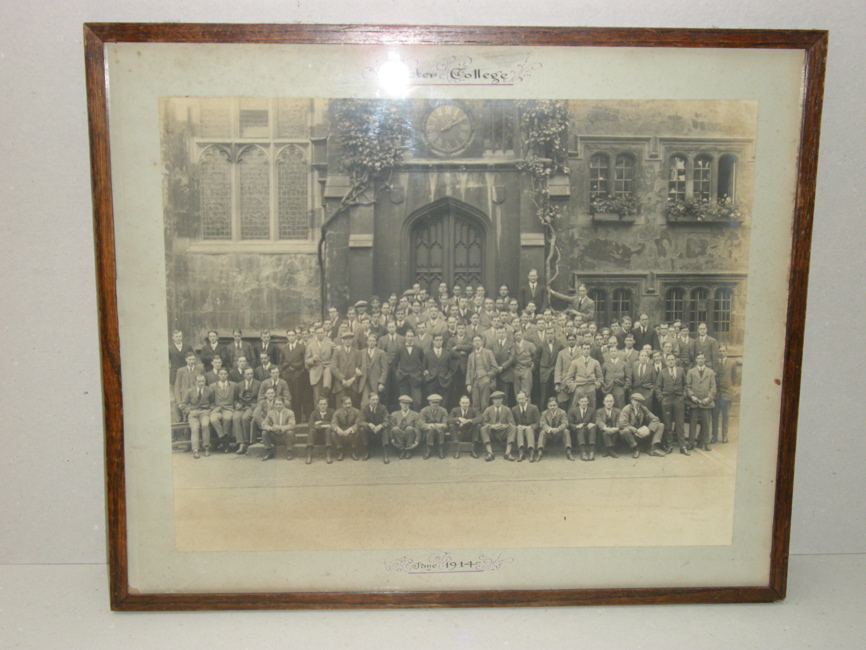 Original photograph of students at Exeter College 1914, including J.R.R. Tolkien