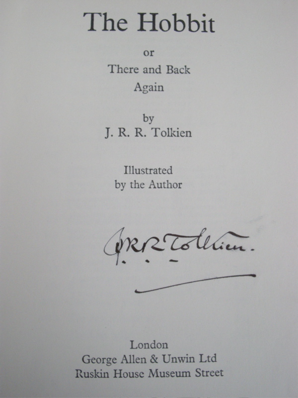 The Hobbit signed by JRR Tolkien