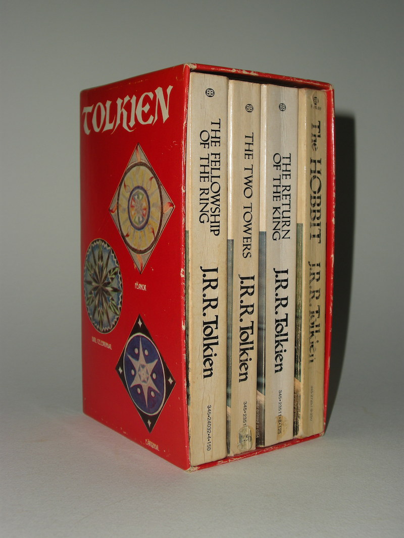 The Hobbit and The Lord of the Rings, Four Paperback Book Boxset from 1974, Red Slipcase