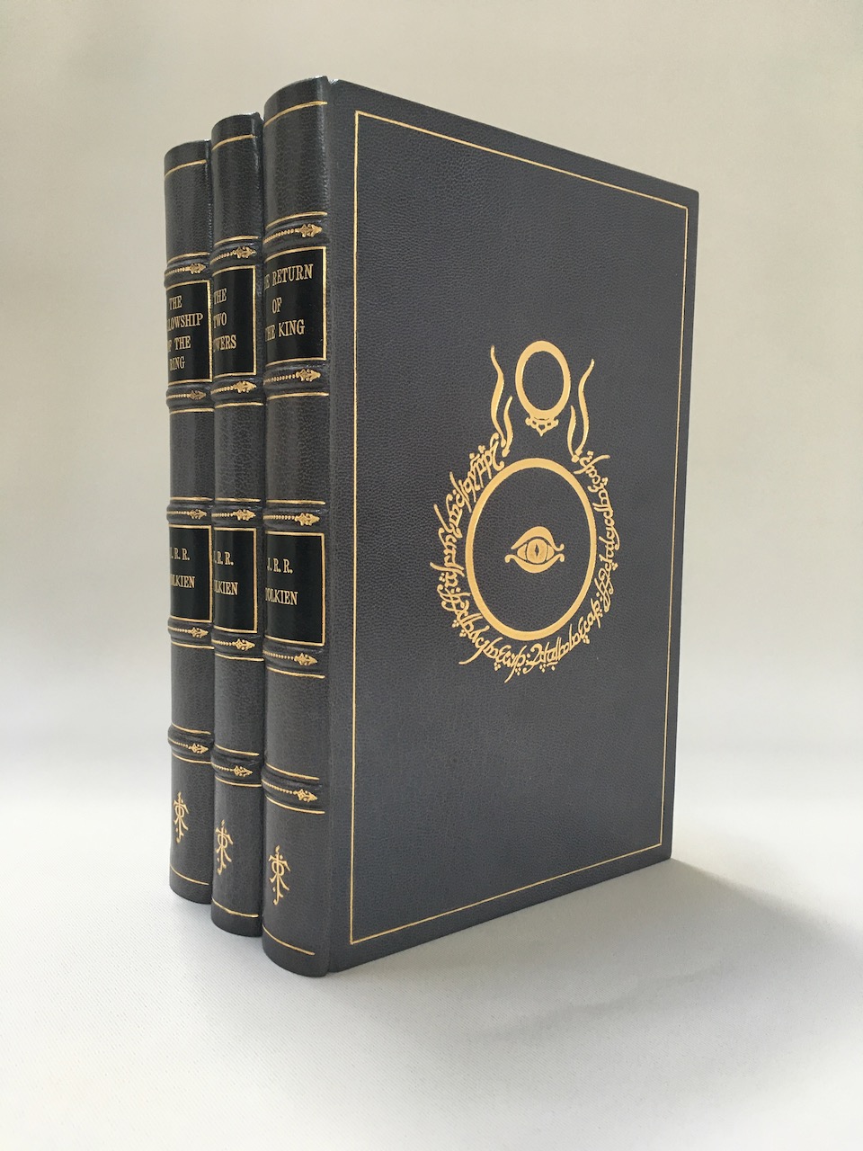 The true 1st Printing of the Lord of the Rings, a beautiful rebound set, executed by Temple Bindery, Temple Bookbinders of Oxford