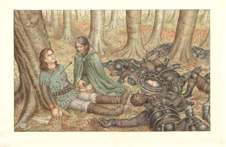 The Death of Boromir by Inger Edelfeldt, original art