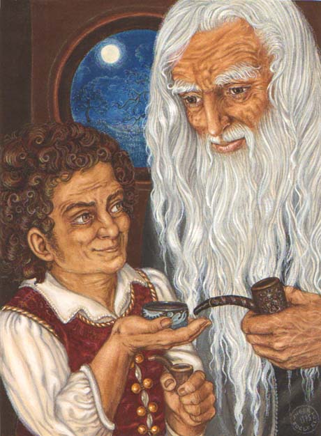 Bilbo and Gandalf by Inger Edelfeldt
