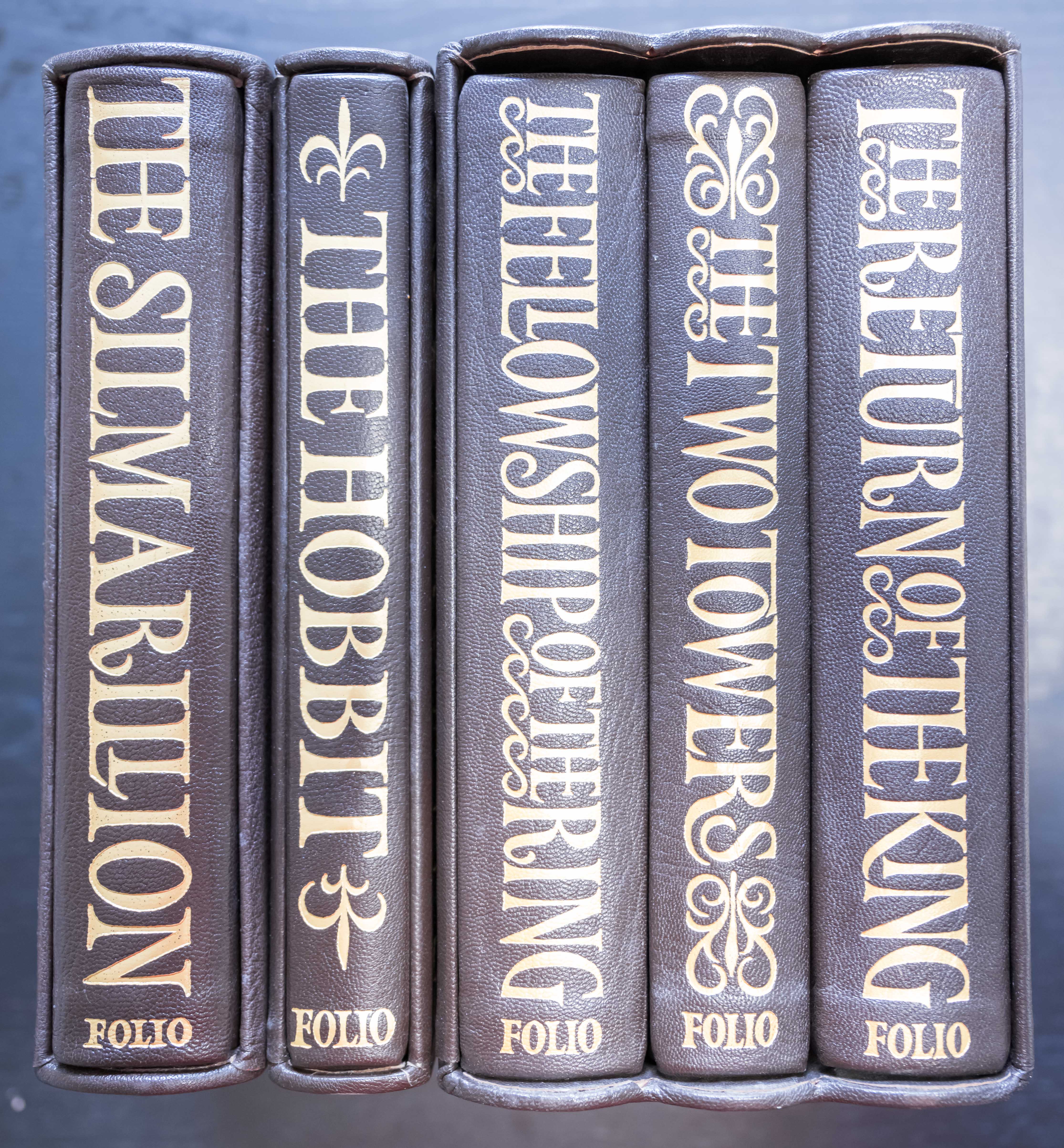 Folio Society Limited Numbered Editions, The Hobbit, The Lord of the Rings and The Silmarillion. All with Limitation Number #989 of 1750 1