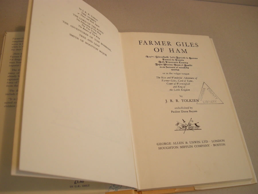 Farmer Giles of Ham, The Rise and Wonderful Adventures of Farmer Giles, 11th impression from 1974 4