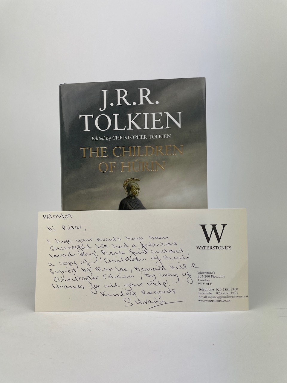 UK 1st Edition of The Children of Hurin, signed by Christopher Tolkien, Allan Lee and Bernard Hill 18