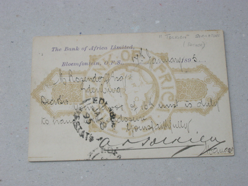 Arthur Tolkien signature card