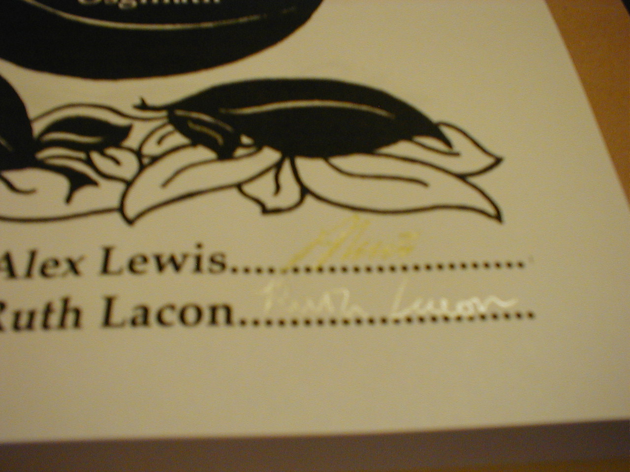 Alex lewis and Ruth Lacon signed