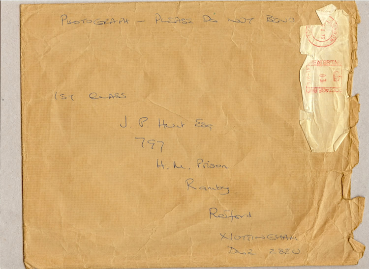 Envelope to Patrick Hunt