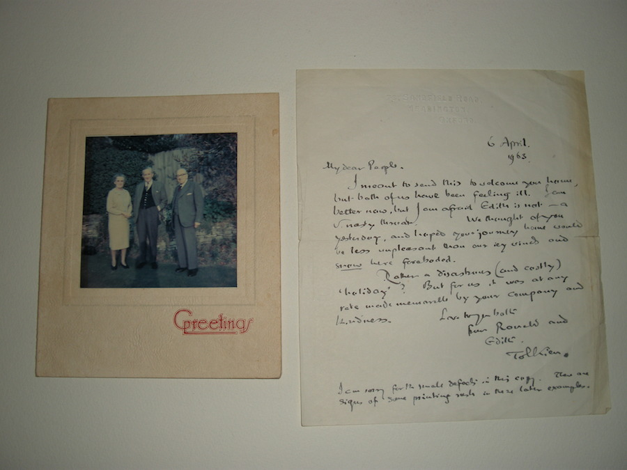 Tolkien 1963 Christmas and New Year Card signed Ronald & Edith, together with handwritten letter