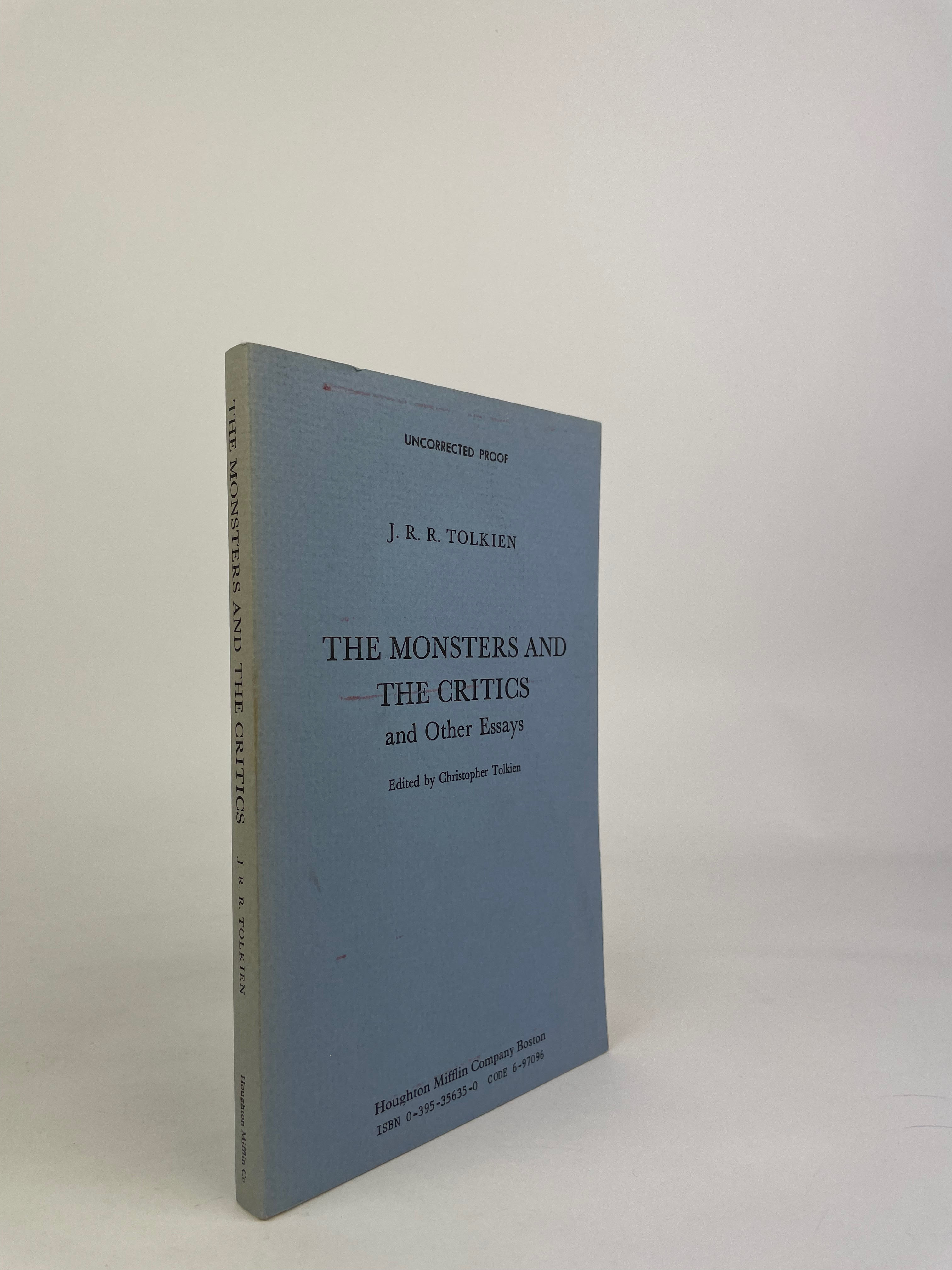The Monsters and the Critics, and Other Essays Uncorrected Proof 1983 3