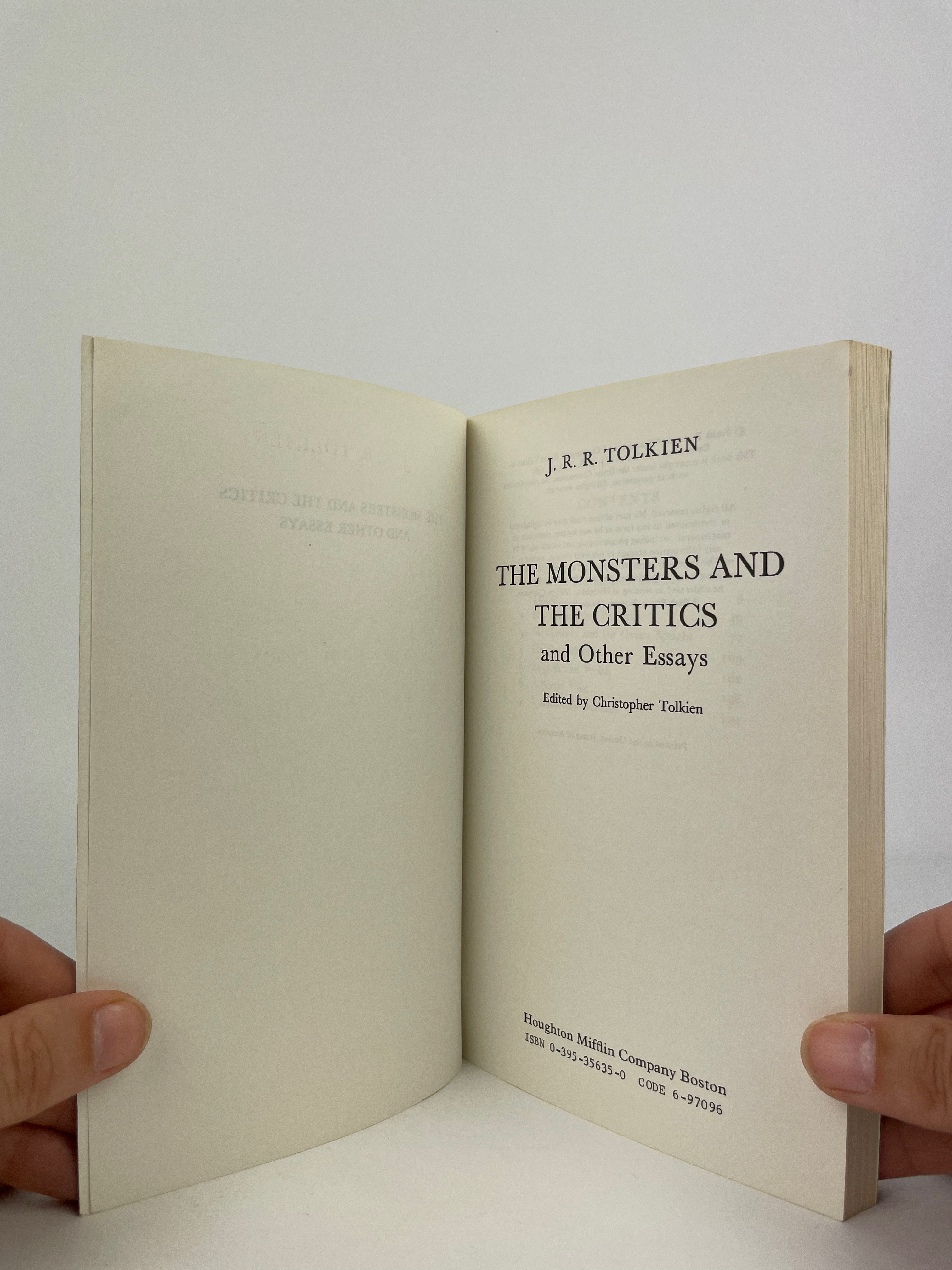 The Monsters and the Critics, and Other Essays Uncorrected Proof 1983 4