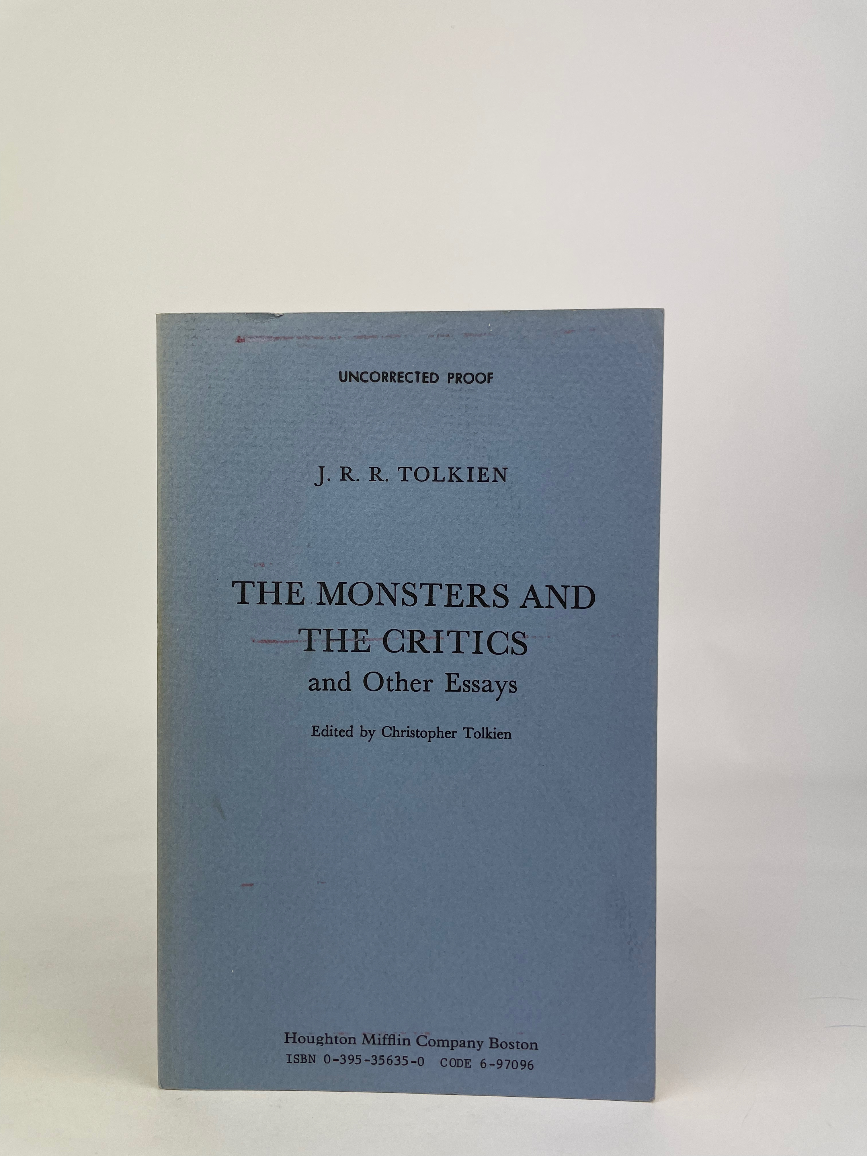 Advance Uncorrected Proof of The Monsters and the Critics, and Other Essays by J.R.R. Tolkien edited by Christopher Tolkien