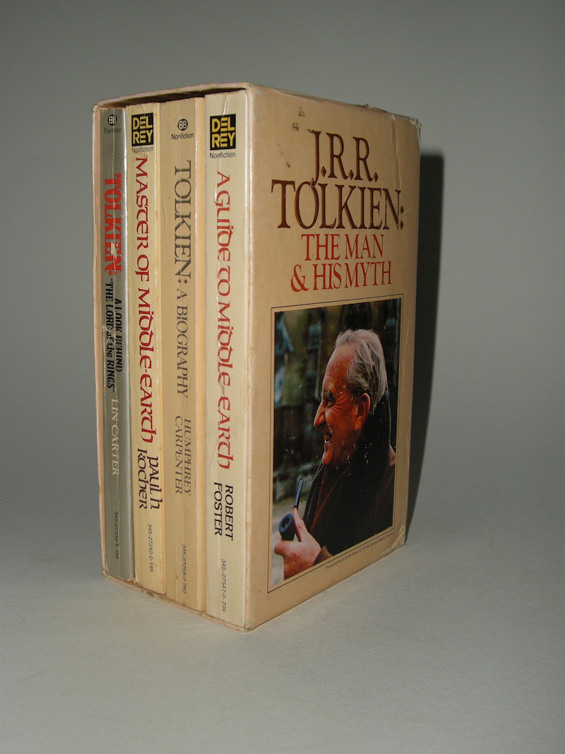 J.R.R. Tolkien: The Man & His Myth: A Guide to Middle Earth, Master of Middle Earth, A Look Behind The Lord of the Rings. A Biography, 1978, ballantine Books box set, 4 volumes