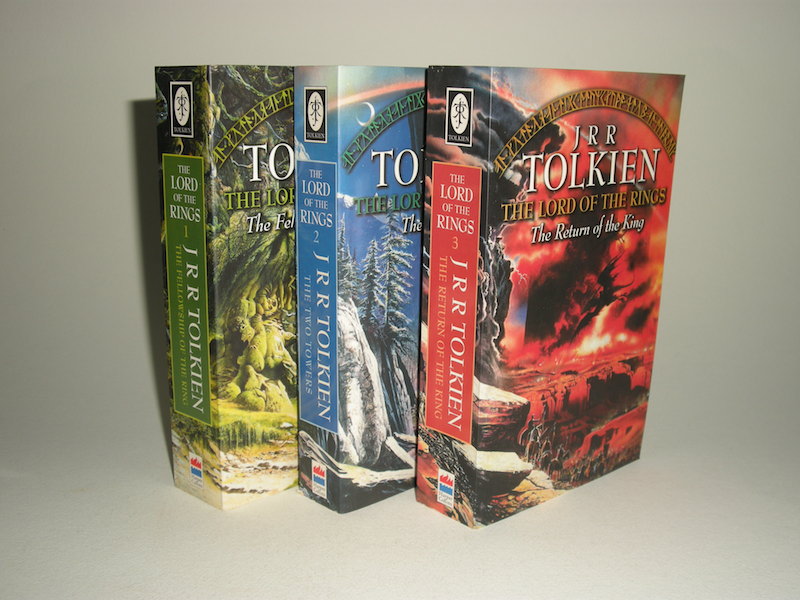 J.R.R. Tolkien, The Lord of the Rings with cover art by Geoff Tayler released in 1999 by HarperCollins